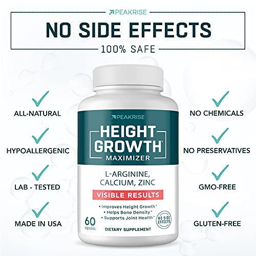Height Growth Maximizer Made in USA Calcium, Vitamin D3 & Zinc
