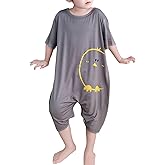 Umeyda Little Baby Boys Footless Pajamas Modal Short Sleeve Romper Jumpsuit Sleep and Play