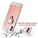 Caka iPhone Xs Max Case, iPhone Xs Max Glitter Case Mirror Series Bling Luxury Shiny Cute Mirror Makeup Crystal Protective TPU Case for Girls with Ring Kickstand for iPhone Xs Max (Rose Gold)