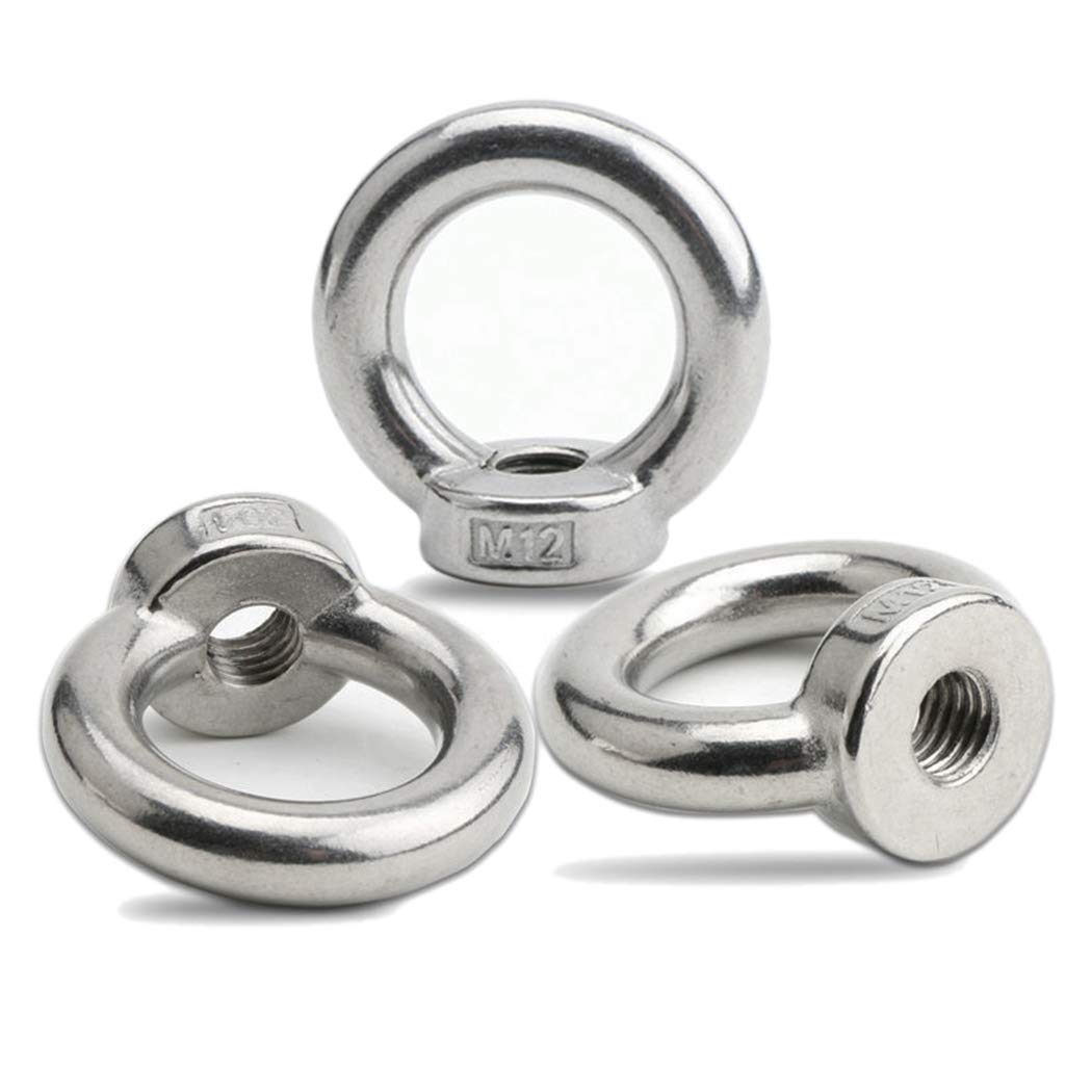 12PCS Ring Lifting Eye Nuts Femal Threaded Nut Fastener 304 Stainless Steel, Pack-of-12, M5
