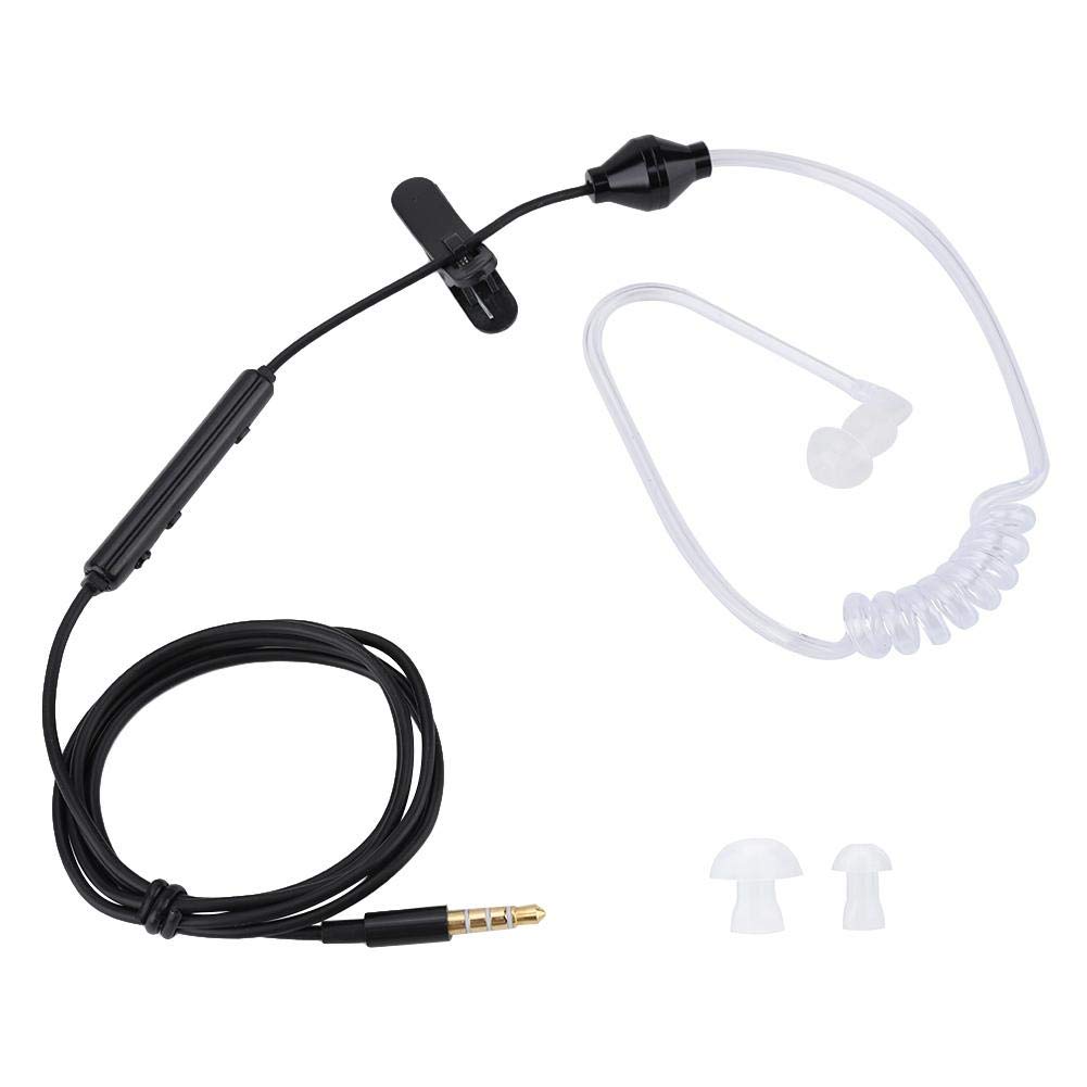 Tangxi Earphones with In-Ear Microphone, Flexible Air Tube Headset for iOS for Android Mobile Phone (Black Line White Tube)