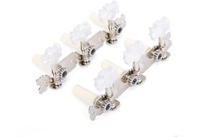 GOSONO 1 pair Left Right 3L3R Professional Guitar Classical Guitar String Tuning Pegs Machine Heads Tuners Keys Part Parts Accessories (3L3R Classical White Bow Tie)
