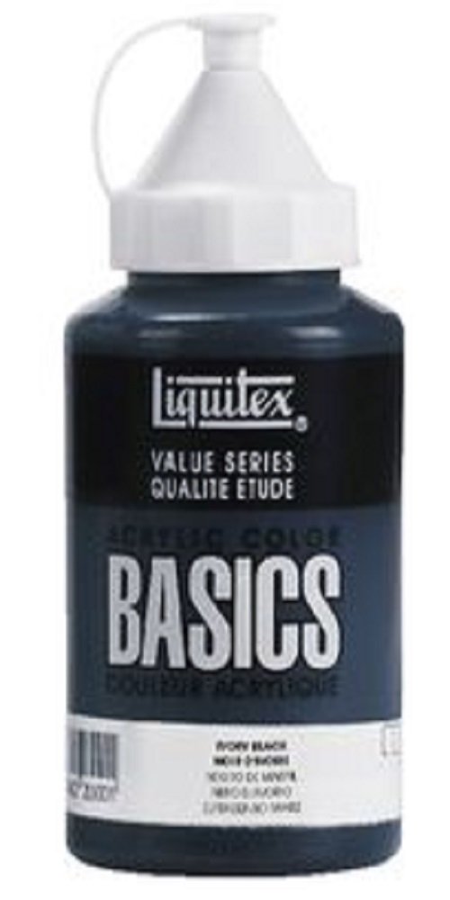 Liquitex Basics Acrylic Colour 118 ml, Acrylic, Elfenbeinschwarz, Acrylfarbe - 400ml Tube