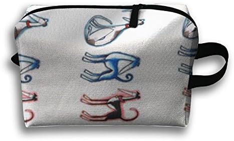 Portable Colourful Collar Hounds Travel Bag Makeup Bag