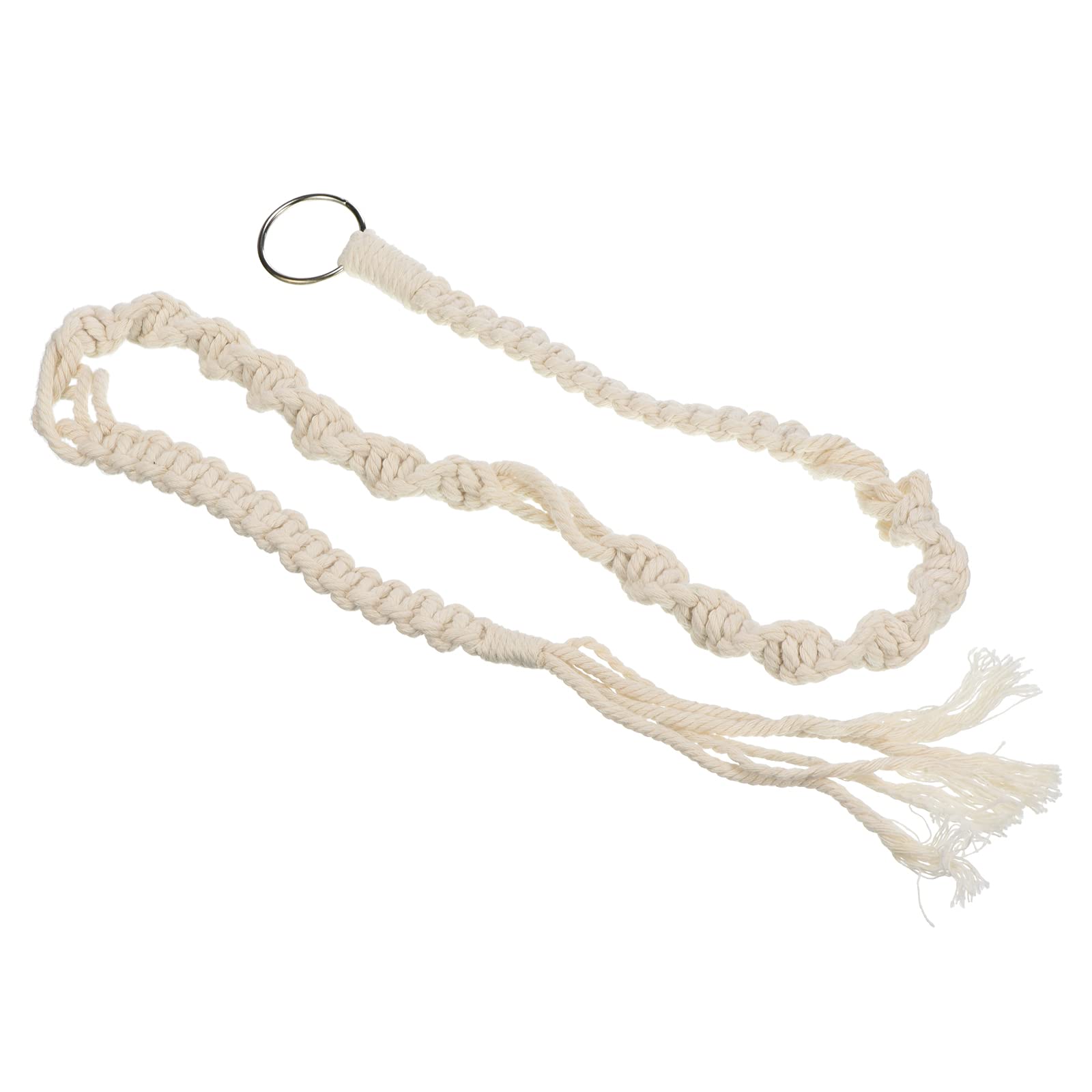 PATIKIL Macrame Hanging Planter, 43.3" Home Air Plant Holder Decorative Flower Pot Basket for Indoor Garden, White