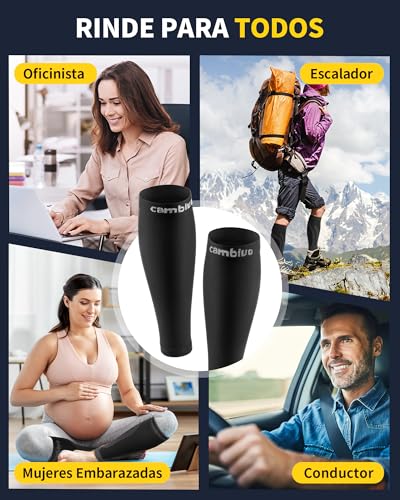 CAMBIVO Compression Socks for Women, Men, 2 Pairs, Compression Socks, Calf Sleeves, Compression Socks, for Sports, Running, Football, Cycling, Varicose Veins, Circulation Legs