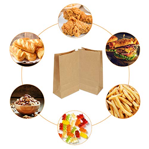 100 Pack Small Paper Bags,Paper Food Bags,Paper Lunch Bags,Kraft Paper