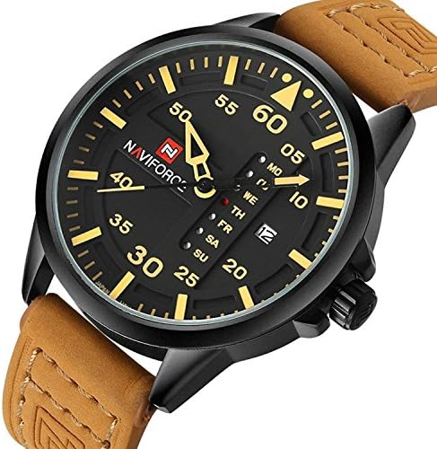 Men's Quartz Watches Auto Date Clock Leather Strap Army Military Sports Wrist Watch