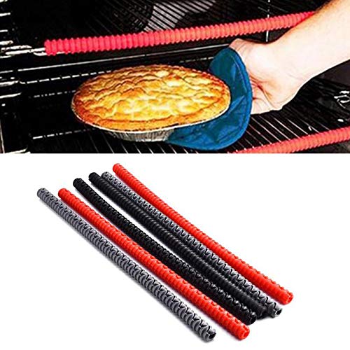 Silicone Threaded Heat Resistant Oven Rack Edge Protector Guard Cover Oven Anti-Hot Bar Random Color(red)