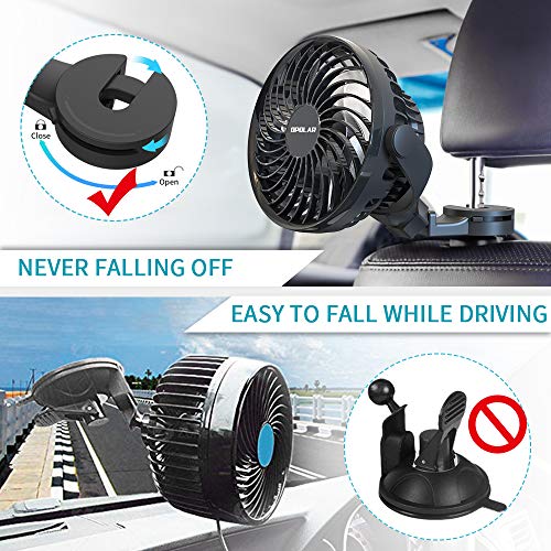 OPOLAR Mini Car USB Fan with MultiDirectional Hook, High Airflow, Four