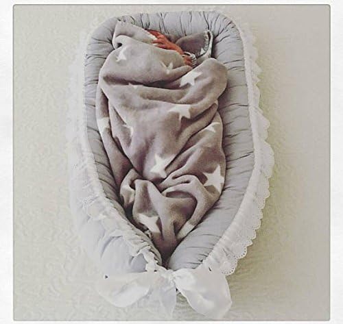 Baby nest with lace, solid babynest,baby pod,grey cosleeper,toddler nest,travel bed,sleeping nest,baby cocoon,snuggle nest,baby shower gift