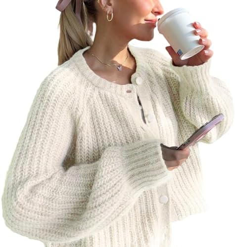 Wyeysyt Womens Cardigan Sweater Button Down Long Sleeve Chunky