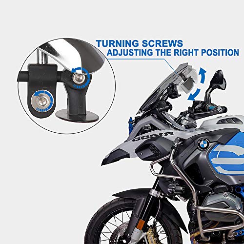 laoonl Motorfiets-achteruitkijkspiegel, achteruitkijkspiegel, 180 graden motor-veiligheidsspiegel, groothoekspiegel… - Image 5