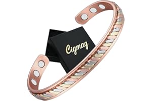 Cigmag Copper for Women 99% Solid Pure Copper Adjustable (Braided Tricolour Pattern)