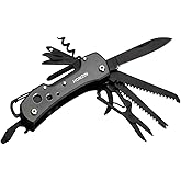HONZIN Swiss Small Pocket Knife, 15 in 1 Multitool Knife with Bottle Opener, Saw, Screwdrivers, Nail File, Window Breaker and More-for Outdoor, Camping, Fishing, Survival, Hiking, Gifts for Men