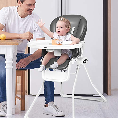 INFANS Simple Fold Baby High Chair, Space Saving with Multiple