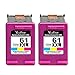 Valuetoner Remanufactured Ink Cartridge Replacement For Hewlett Packard HP 61XL 61 XL High Yield CH564WN (2 Tri-Color) 2 Pack - With Ink Level