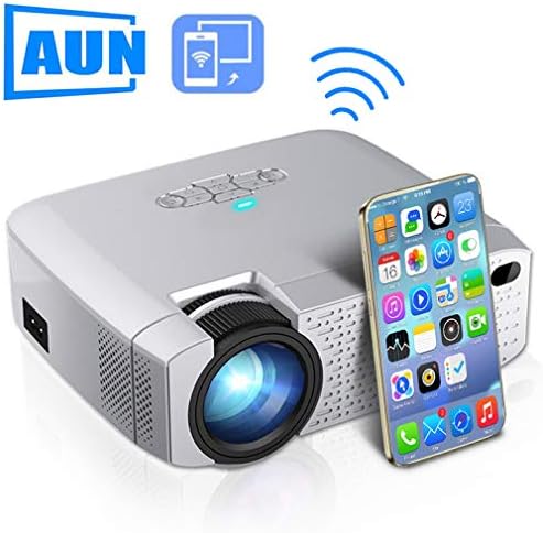 HWUKONG Mini Projector, AUN LED Dracolight,Video Beamer for Home Cinema.1600 Lumens, Support HD, Wireless Sync Display for iPhone/Android Phone