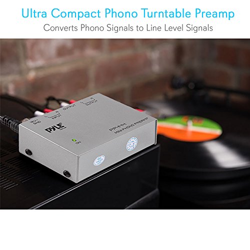 Pyle Phono Turntable Preamp Mini Electronic Audio Stereo Phonograph