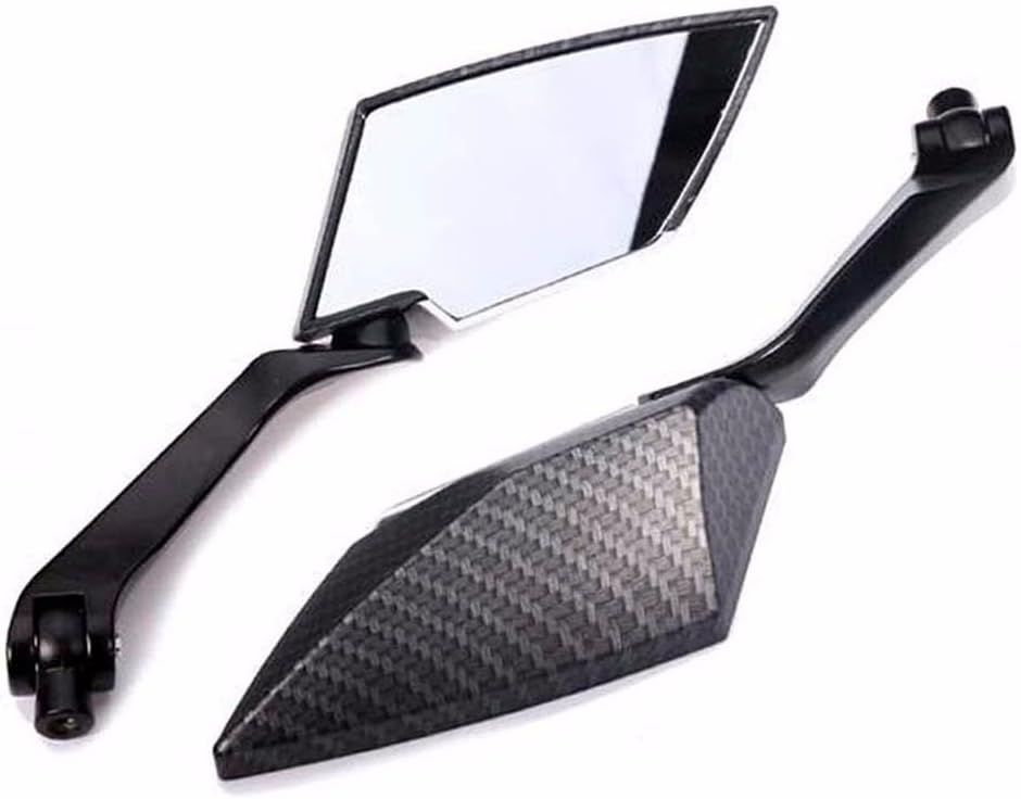 KATUR Motorcycle 8MM 10MM Handlebar End Mirrors Rear View Mirror Motorbike Black Edge Cut Blade Style Carbon Rear Mirrors for K awasaki S uzuki H onda V ictory C hopper - Image 3