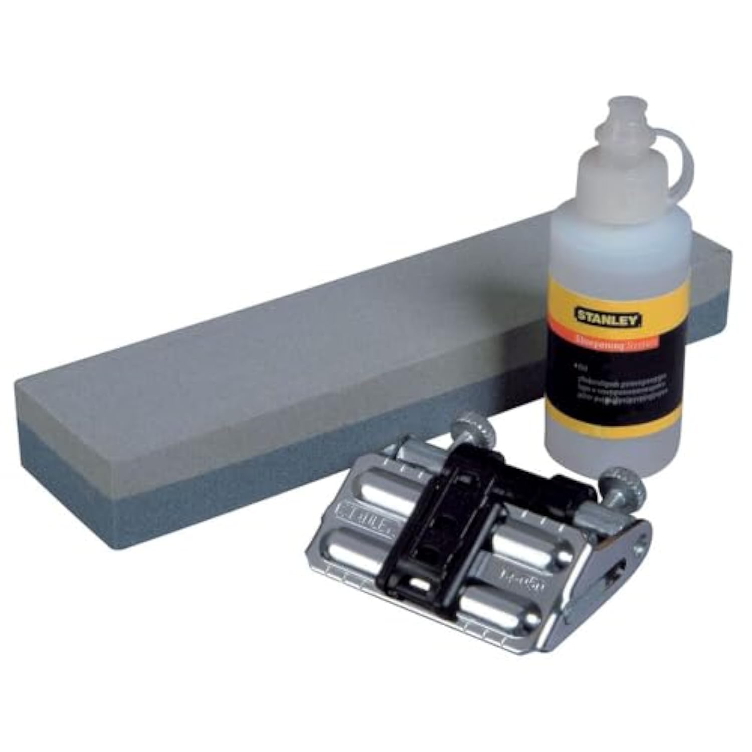 STANLEY 3 Piece Set Sharpening Stone and Oil with Honing Guide, 0-16-050