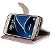 Abacus24-7 Wallet Series Samsung Galaxy S7 Case with Flip Cover and Stand, Rose Gold