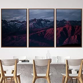 signwin 3 Piece Framed Canvas Wall Art Mountain...