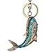 Bolbove Big Shark Keychain Sparkling Keyring Crystal Rhinestones Purse Pendant Handbag Charm (Light Blue)