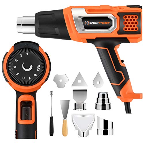 ENERTWIST 1500W Heat Gun Variable Temperature Control Hot Air Tool Kit
