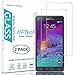 HPTech Galaxy Note 4 Screen Protector - (2-Pack) for Samsung Galaxy Note 4 Tempered Glass Screen Protector Bubble Free 9H Hardness with Lifetime Replacement Warranty