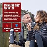 Thermos Stainless King 1.2L Red Travel Flask Premium Insulated Bottle view 2