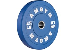 AMGYM 2 Inch Bumper Plates，10-500lbs，Barbell Rubber Olympic Weight Plates Set for Home Gym, Strength Training & Weight Lifting, Multiple Options Colors