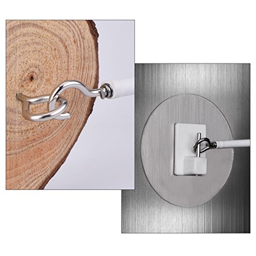 White Curtain Wire Hanging Cord Kit with 8 Pieces Selfadhesive Hook, 8