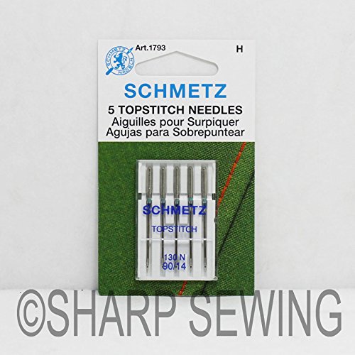 5PK SCHMETZ TOPSTITCH SEWING MACHINE NEEDLES - SIZE #90/14