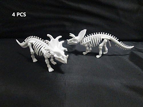 BeautyMood 4 Pcs Dinosaur Fossil Skeleton 5.5" Figures