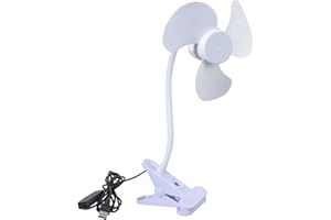 Fan 360 Rotating Clip 5.5 Inch Variable Speed Control Computer Desk Set Up Flexible Neck Fan with Flexible Hose USB Clip