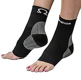 Omega Therapeutics Compression Foot Sleeve [Pair] - Support & Pain Relief From Plantar Fasciitis & Heel Spurs w/ Added Benefit Of Improved Blood Circulation-large