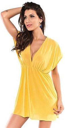 Vestito Spiaggia Tamari Caffetano Vestire In Modo Vistoso Per Donne One Size Fits All 36 42 Giallo Amazon It Abbigliamento