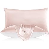 LILYSILK Natural Silk Pillowcase for Hair and Skin with Cotton Underside 1pc Standard 20x26 Inch Pale Pink