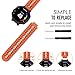 MoKo Watch Band Compatible with Garmin Forerunner 235, Soft Silicone Replacement Watch Band fit Garmin Forerunner 235/235 Lite/220/230/620/630/735XT/Approach S20/S6/S5 - Orange & Black