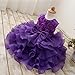 NNJXD Girl Dress Kids Ruffles Lace Party Wedding Dresses Size (90) 12-24 Months Flower Purple