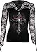 Spiral - Womens - VAMP FANGS - Lace Neck Goth Top Black