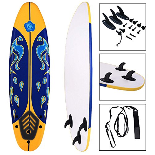Grande Juguete 6' Surfboard Surf Ocean Beach Foamie Boards Great For All Surfing Skill Levels (Orange)