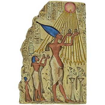 Design Toscano Pharaoh Akhenaten Offering to Aten the Sun Wall Sculpture, Full Color