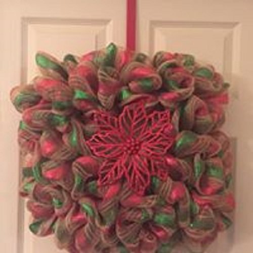 Square Deco Mesh Wreath Handmade