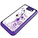 MicroP Galaxy J7 V Case, Galaxy J7 2017 / J7 Sky Pro / J7 Perx / J7Prime/Galaxy Halo Case, Hybrid Dual Layer Silicone Plastic Armor Defender Case for Samsung Galaxy J7V 2017 (Armor Purple Flower)