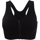Hiking Gril Women's Zip Front Sports Bra Wireless Post-Surgery Yoga Bras