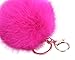 niceEshop(TM) Novelty Rabbit Fur Ball Charm Key Chain for Car Key Ring or Bag (Roseo)