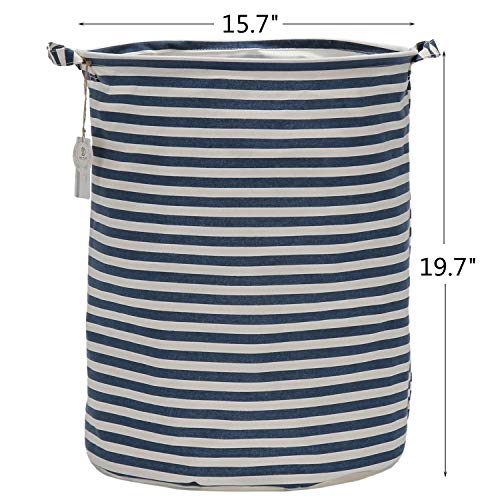 Sea Team 19.7 Inches Large Sized Waterproof Coating Ramie Cotton Fabric Folding Laundry Hamper Bucke - //medicalbooks.filipinodoctors.org