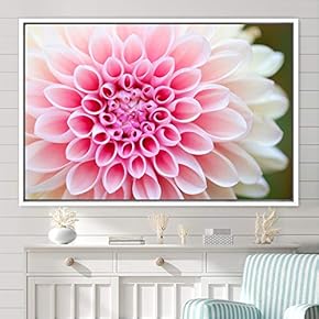 signwin Framed Canvas Wall Art Bright Flowers Closeup...